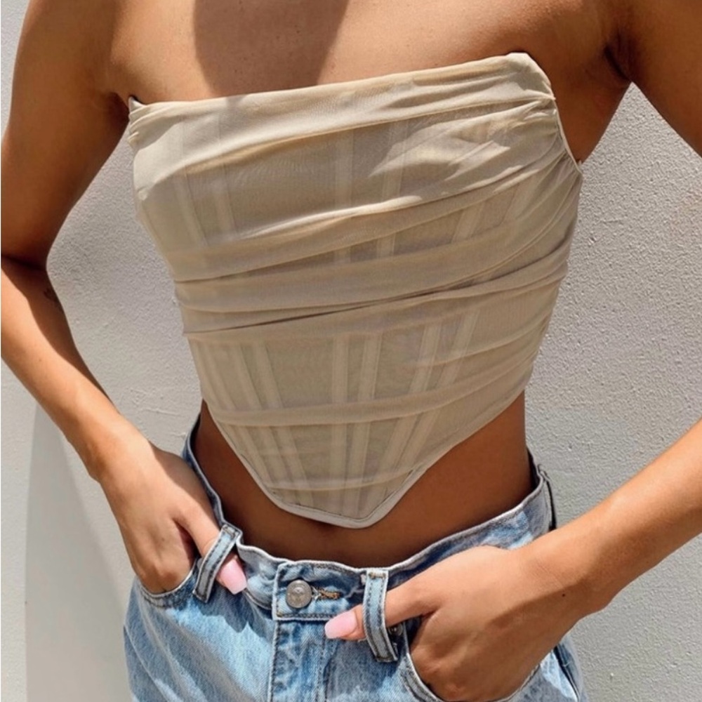 princess polly avery bustier champagne corset top. NWT